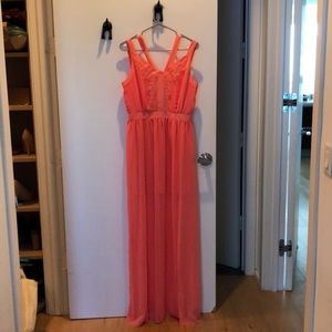 Long pink salmon BCBGeneration dress